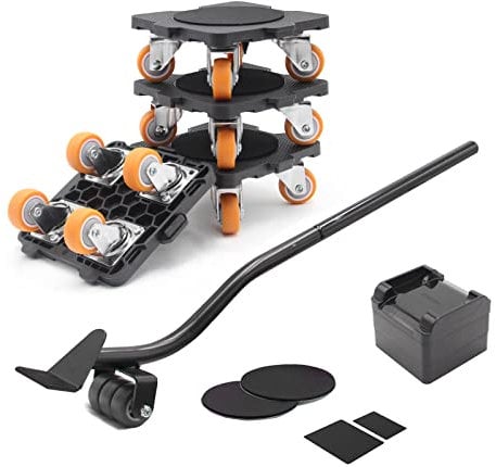 ONEON Furniture Movers with Wheels & Lifter Set, 360° Rotation Upgrated Wheels Axle Contains Bearings Furniture Mover Dolly, 660 Lbs/300 Kg Capacity, for Moving Heavy Item, Refrigerator, Sofa, Cabinet