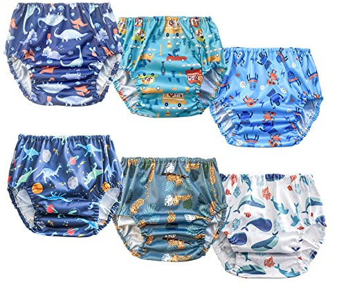 Kunststoff-Windelüberzüge für Kleinkinder für Jungen und Mädchen, Größe 1 bis 5 t, Jungen, 3T (6 Count)