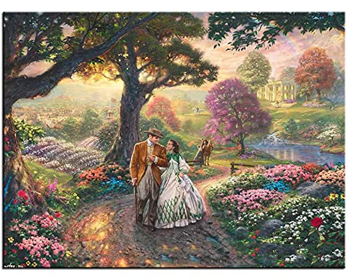 USCMN Diamant Stickerei Vom Winde verweht 5D DIY Diamant Malerei Voller Quadratischer Runder Bohrer Strass Bilder Poster Dekor-45x55cm