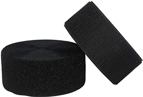 IHKFILAN Klettband zum Nähen Klettband und Haken Aufnähen Bänder Beide Seiten enthalten, 5cm x5M Rolle,Schwarz