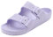 VICT POPU Pantoletten Damen mit Fussbett Sandalen Flach Rutschfest Sommer Badelatschen Lässig EVA Slides Erwachsene Schlappen Helles Lila 40
