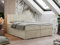 MKS MEBLE Boxspringbett 180x200, Bett 180x200 mit Matratze und Topper, Boxspringbett mit Bettkästen, Polsterbett mit Kopfteil - Lope - Beige Velvet - H4