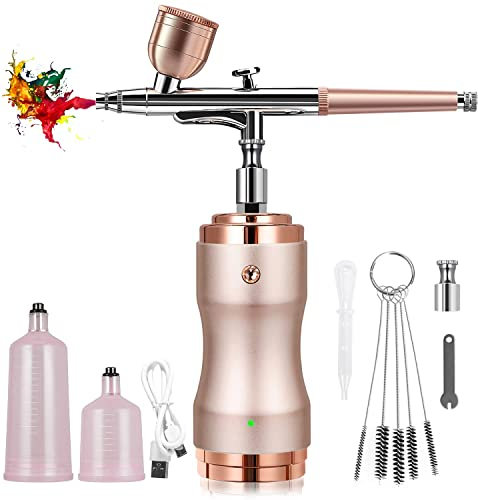 Mini Kit de aerógrafo portátil con compresor, Cepillo de Aire inalámbrico de Mano, bolígrafo de Doble acción, para Pintar Modelos, Colorear, uñas, Maquillaje, decoración de Pasteles