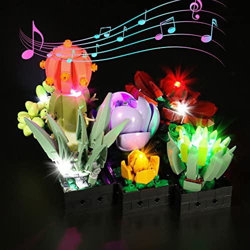 BrickBling Led Licht Set Kompatibel mit Lego 10309 Icons Sukkulenten, Music Version (Spiel Musik) Dekorationsbeleuchtungsset f¡§1r Sukkulenten Botanical Collection Set f¡§1r zum Basteln (Kein Modell)
