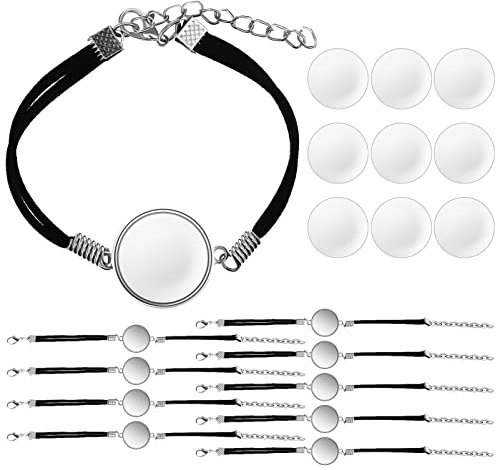 10 Stücke DIY Einstellungen DIY Gürtel Tings Handwerk Künstliche Rohlinge Armbänder Tablett Klar Blanko Manschette Für Runde Handgelenk Material Herstellung Handwerk Kuppel
