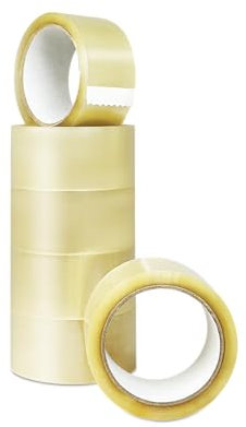 MUNTRADE Cinta Adhesiva Transparente Embalar | 48mm x 66m (6 Rollos) | Cinta Embalar Transparente, Precinto Transparente