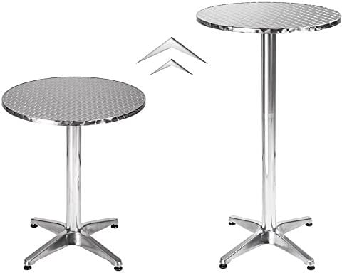Drumm Gartentisch, Bistrotisch, rund, Bartisch, Stehtisch, höhenverstellbar (70 – 110 cm), faltbar