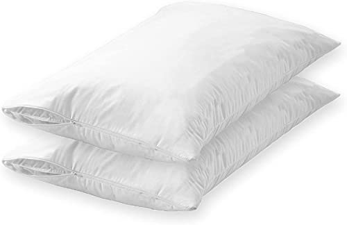 Soho Milano - Federa copricuscino in 100% Cotone Jersey morbido, con cerniera, 100% cotone, elastico, bianco, 50 x 80 cm Set 4 PZ