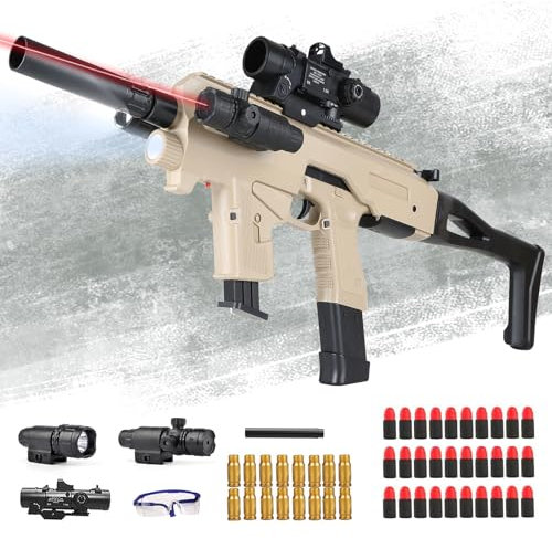 Spielzeug Pistole Kinder, Toy Gun mit Zubehörsets, Aufgerüstete Pistole Spielzeug mit 30 Weicher Schaumstoffkopf, Toy Guns für Kinder ab 14+ Jahren (Stil 3)