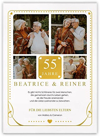 Maverton Leinwandbild mit eigenem Foto - personalisiertes Foto Leinwand mit Holzrahmen - Größe 30x40 oder 50x70 - Fotoleinwand Collage - Fotobild auf Leinwand für Paar - zu Zweit - 50 x 70 cm