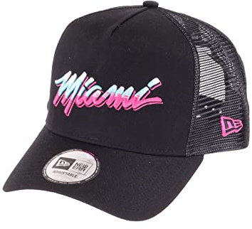 New Era Miami Heat NBA Vice Collection Black Adjustable Trucker Cap - One-Size