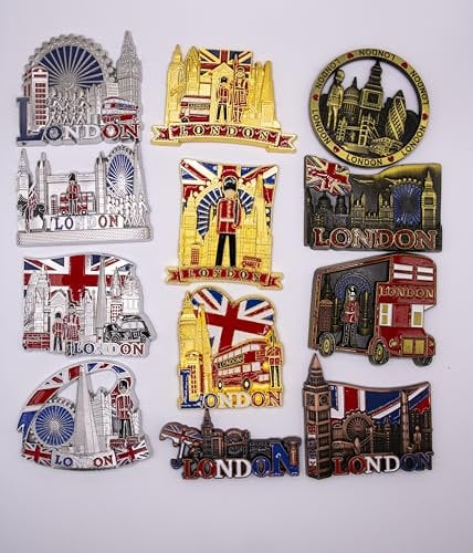 12 London Souvenirs Metal Fridge Magnets British Union Jack England Magnet UK Gift