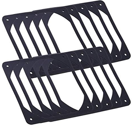 Flpeekash 10Pcs 140mm Anti-Vibration Silicon Fan Gasket Noise Reducing Gasket Pad for PC Computer Case Fan