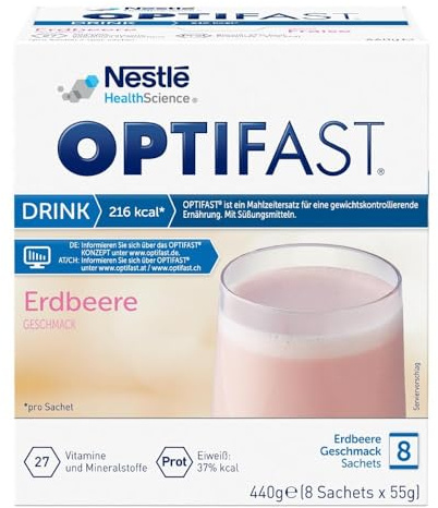 Optifast Home Drink Erdbeere Pulver 8X55 g