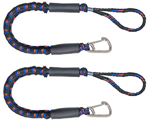 Fulenyi Cordon Elastique Amarre Cordon Bateau Cord'amarrage Mouillage CorÉlastique Amarre pour Bateau Accessoires - 2 Pièces