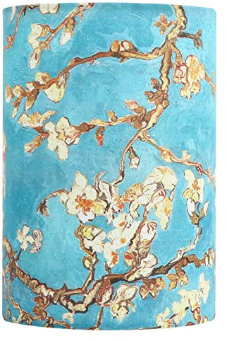 Lurrose 1Pc Tissu Abat-Jour Cylindre Abat-Jour Clip Sur Ampoule Abat-Jour Fleur Imprimé Couvercle De Lampe Pour Suspension Lampe De Table Bleu