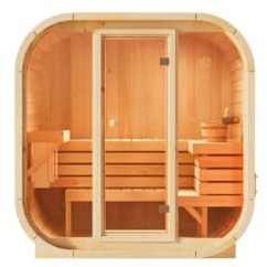 FinnTherm Innensauna Ellipso M 195x113cm mit Glasfront mit 42 mm Wandstärke