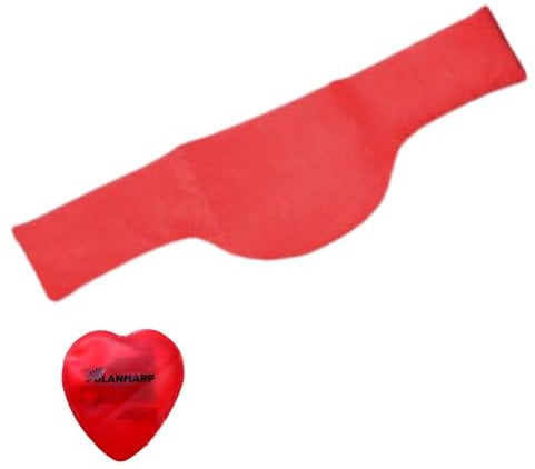 Kryotherm Natural Cherry Stone Pillow: Biological Heat & Massage Therapy, Microfibre Cover, for Microwave/Oven + Olanmarp Heart Hand Warmer (Neck Pillow 58 x 16 cm)
