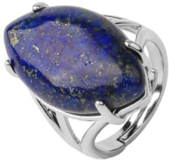 Steinringe – Kristallringe, Natursteinringe für Damen und Herren, verstellbar, rosa Quarz, Opal, Türkis, Party, personalisierte Moderinge, Lapislazuli, Einheitsgröße