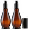2 Stück 100 ml bernsteinfarbene Glas-Lotion-Pumpflaschen Reisegröße Pumpspender Kosmetikbehälter Flasche mit schwarzer Pumpe für ätherische Öle, Foundation, Creme, Shampoo