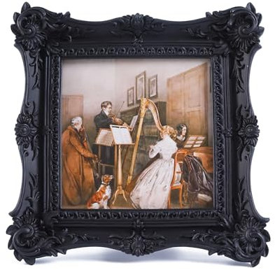 SIKOO Schwarzer Vintage-Bilderrahmen, kunstvoller Bilderrahmen, Gothic-Bilderrahmen, Antik-Heimdekoration, schwarz, Barock-Dekor, Galerie, Wandkunst