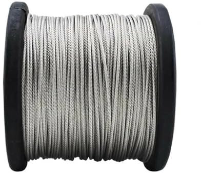 CaFfen Stahlseil 7x19 Strang 1mm-20mm Kern Drahtseile Hebe Metallkabel (304) Edelstahl Drahtseil(20mm)