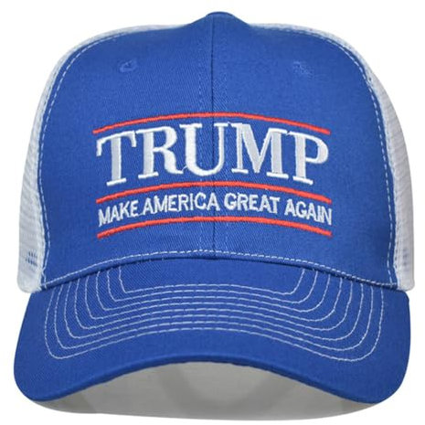 AZURAOKEY Trump-Mütze 2024 MAGA-Mütze bestickt Make America Great Again Donald Trump Slogan, USA-Flagge, Verstellbare Baseballkappe for Frauen und Männer Unisex Vintage Basecap