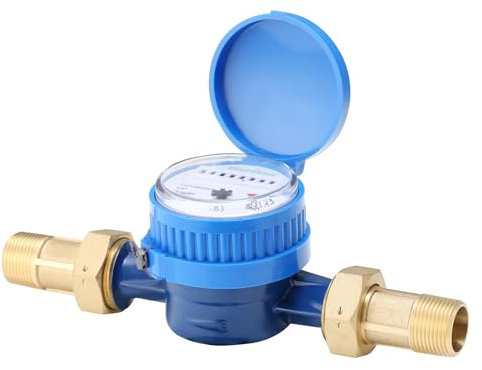 Watflow - 3/4 Zoll NPT Wasserzähler, Einzelstrahlmessung in Kubikmeter, Kaltwasserzähler für Garten oder Haushalt.
