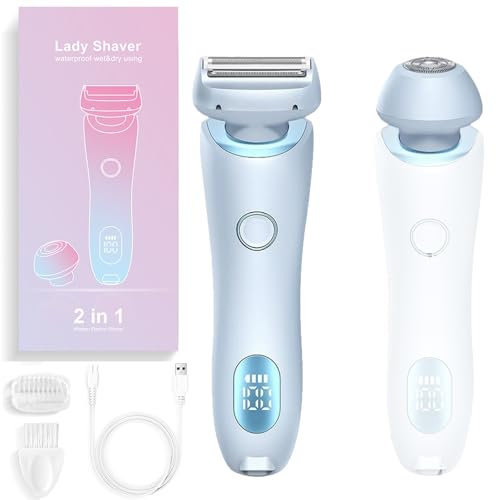 Solys Smooth Shave Razor, Solys Rasierer für Damen, Glide Pro 3.0 Rasierer, 2-in-1 Nass- und Trockenrasierer, wasserdichter Gesichtsrasierer, Bikini-Trimmer, Haarentfernung, Epilierer (blau)