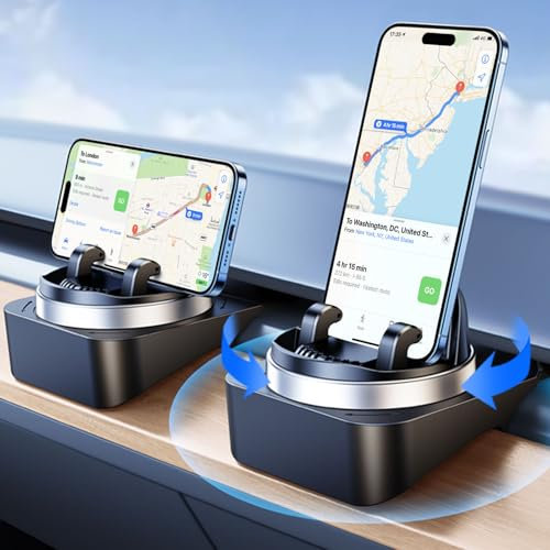 PANPHEN Dash Cell Phone Car Mount, Multifunctional Car Dashboard Mobile Phone Holder, 360 Rotatable Non Slip Mat Universal Car Phone Stand Hands Free, Compatible with iPhone, Samsung, Google, Android