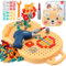 Focenat Jouet Montessori, Boite a Outils Magique Montessori, Coffre à Jouets Magiques Montessori, Mosaique Puzzle 3D avec Perceuse, Jouet Enfant 3 Ans, Puppy