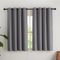 NICETOWN Rideauxs Occultant Court Thermique Petit Panneaux Draperies à Oeillets Lumineux Bloquer Decoration pour Cuisine Chambre, Largeur 140 x Hauteur 145cm, Gris Foncé, 2 Pièces