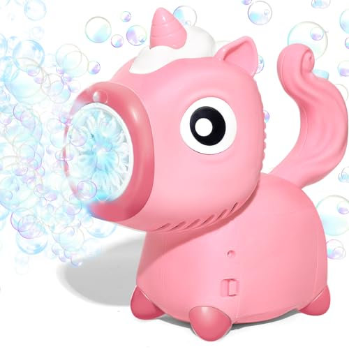 YOTOY Einhorn Seifenblasenmaschine für Kinder Seifenblasen Spielzeug für Spiel Badewanne Hochzeit Badespielzeug für 3 4 5 Jahre Kinder Geburtstag Geschenk für 3-8 Jahre Mädchen Junge Baby Spielzeug
