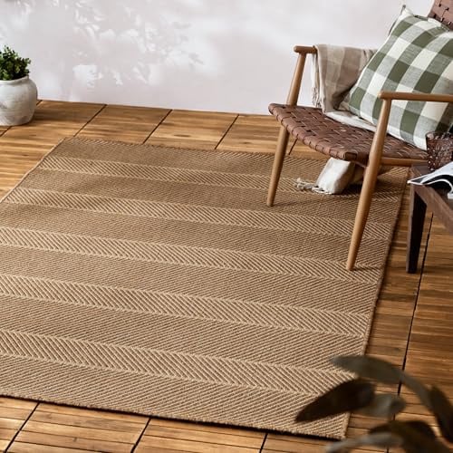 Yard Pentle Jute-Effekt-Innen-/Außenteppich – Natur – 140 x 170 cm