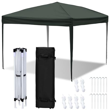 Herrselsam Pavillon 3 x 3 m, pavillon 3x3 wasserdicht stabil Winterfest,partyzelt Winterproof,Zelt UV Protection 50+ High Density Plane faltpavillon Pavillon 3 x 3 m Gartenpavillon(grau)