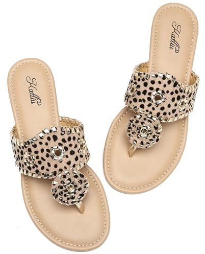 katliu Sandale Femme Tongss Été avec Couture Décorative 36-42 | Semelle légèrement rembourrée, TPR plate et forme à enfiler pour vacances, terrasse, loisirs et tenues d’été
