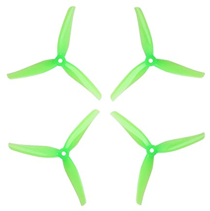 Zubehör für Drohnenpropeller 20 Stück/10 Paare, kompatibel mit IFlight Nazgul F5 5 Zoll 3-Blatt/Tri-Blade Propeller Prop mit 5 mm Montageloch, kompatibel mit FPV-Drohnenteil(Crystal green)