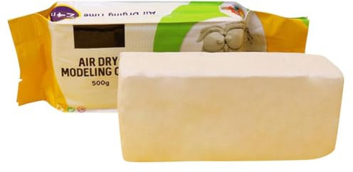 Soft Ton Lufttrocknend Lufttrocknende Modelliermasse Natürlicher, Besonders Weicher und Geschmeidiger Ton,Lufthärtend für Zuhause, Modelliermasse, Knetmasse, Töpfern, Lehm(500g) (Beige)