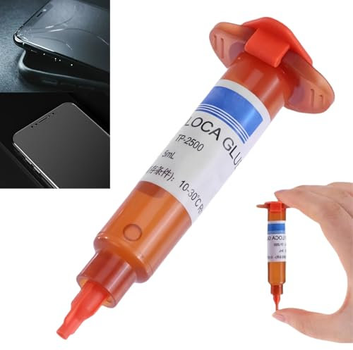 Fix Cracked Cell Phone Screen Glue,Liquid Optical Clear Adhesive G/lue,Phone Screen Repair Kit,Glass R/epair UV Glue,Suitable for All Screens,Compact and Portable,Traceless Repair,Simple Operation