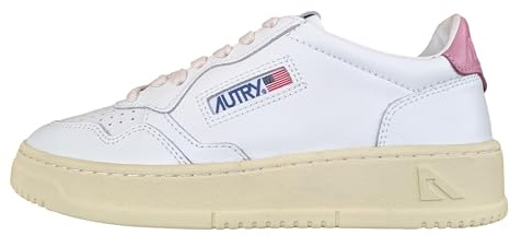 AUTRY Scarpe Sneakers Donna in Pelle AULW LL88 Bianco e Rosa Scuro (Sistema Taglie Calzature EU, Adulto, Numero, Media, 37)