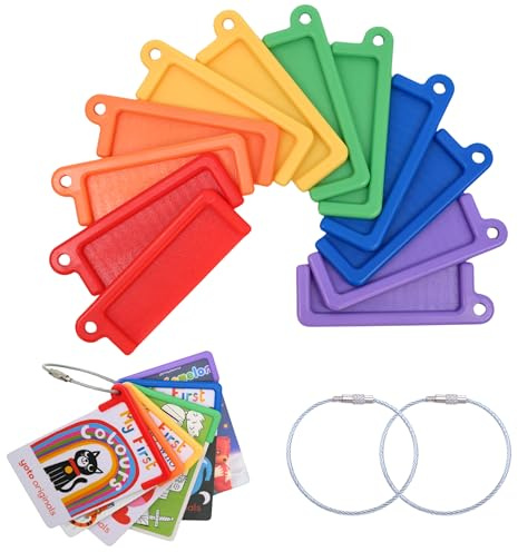 12 Pcs Card Holder for Yoto Cards with 2 Ring Loops, Reusable Portable Yoto Card Holder Ring Set, Audio Story Card Storage Organizer, Accessories Compatible with Yoto Mini Player
