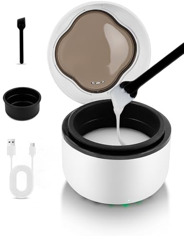 Mini Wax Warmer for Hair Removal – Portable Mini Wax Pot for Small Areas: Face, Nose, Eyebrow, Lip, Underarm – Compact Travel Kit for Men and Women (Black)