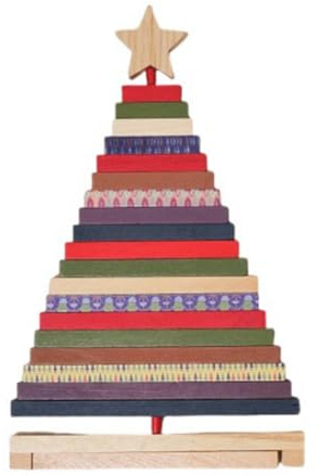 Pqahffowr Wooden Christmas Trees Figurines Christmas Decorations Home Accessories Rotatable Miniatures Aesthetic Room Decor Gift L