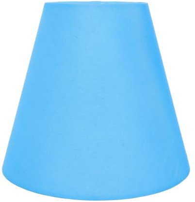 Trommelförmiger Lampenschirm für E27 und E14, Blau, Elegant | Eisen und Stoff Gefertigt, Einfache Montage als Ersatz für Wohnräume und Tischleuchten