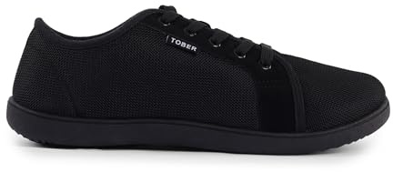 Men’s Lightweight Casual Shoes | Breathable Knit or Canvas Upper with TPR Sole – Comfort Everyday Lace-Up Trainers (Knit Black, UK12)