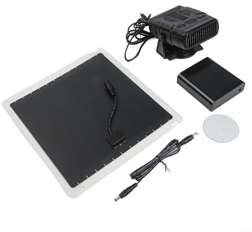 Calefacción solar para coche de 10 W con ventilador de secado para casas de mascotas y espacios pequeños – Calefacción de invierno, funciona con energía solar, con batería y sistema de control de