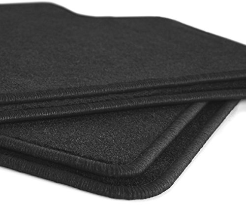 Auto Fußmatten Schwarz Velours Rand schwarz passend für Qek Junior – 2er Set | Made in Germany