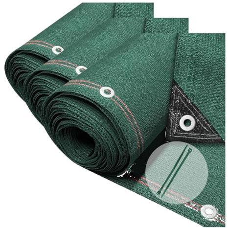 vounot® Brise Vue Occultant en HDPE 230g/m² avec Attaches Protection Rayons UV Résistant aux Déchirures et au Vent Protection pour Jardin Balcon 1.5x10m Vert (Lot de 3)