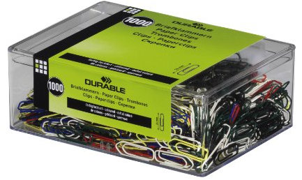 Durable 124200 Briefklammern 26, farbig lackiert, Pack. à 1.000 Stück