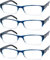 Eyekepper 4er-pack Damen und Herren Rechteckige Lesebrille mit Federscharnieren in Blau +1.75